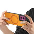 For Motorola Moto G55 Retro Magsafe Magnetic PU Back Cover Phone Case(Yellow) - 3