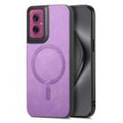 For Motorola Moto G55 Retro Magsafe Magnetic PU Back Cover Phone Case(Purple) - 1