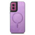 For Motorola Moto G55 Retro Magsafe Magnetic PU Back Cover Phone Case(Purple) - 2