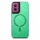 For Motorola Moto G55 Retro Magsafe Magnetic PU Back Cover Phone Case(Green) - 2