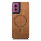 For Motorola Moto G55 Retro Magsafe Magnetic PU Back Cover Phone Case(Brown) - 2