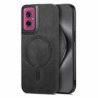 For Motorola Moto G55 Retro Magsafe Magnetic PU Back Cover Phone Case(Black) - 1