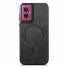 For Motorola Moto G55 Retro Magsafe Magnetic PU Back Cover Phone Case(Black) - 2