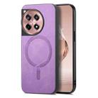 For OnePlus Ace 3 5G Solid Color Retro Magsafe PU Back Cover Phone Case(Purple) - 1