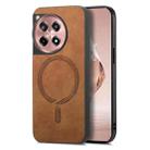 For OnePlus Ace 3 5G Solid Color Retro Magsafe PU Back Cover Phone Case(Brown) - 1
