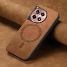 For OnePlus Ace 3 5G Solid Color Retro Magsafe PU Back Cover Phone Case(Brown) - 2