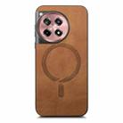 For OnePlus Ace 3 5G Solid Color Retro Magsafe PU Back Cover Phone Case(Brown) - 3