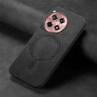 For OnePlus Ace 3 5G Solid Color Retro Magsafe PU Back Cover Phone Case(Black) - 2