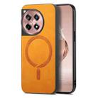For OnePlus Ace 3 5G Solid Color Retro Magsafe PU Back Cover Phone Case(Yellow) - 1