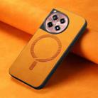 For OnePlus Ace 3 5G Solid Color Retro Magsafe PU Back Cover Phone Case(Yellow) - 2