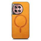 For OnePlus Ace 3 5G Solid Color Retro Magsafe PU Back Cover Phone Case(Yellow) - 3