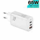 TE-65W GaN PD65W Dual USB-C+USB-A Laptop / Tablet Adapter，EU Plug(White) - 2