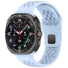 For Samsung Galaxy Watch Ultra 47mm Holes Style Square Buckle Solid Color Silicone Watch Band(Sky Blue) - 1