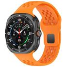 For Samsung Galaxy Watch Ultra 47mm Holes Style Square Buckle Solid Color Silicone Watch Band(Orange) - 1