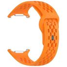 For Samsung Galaxy Watch Ultra 47mm Holes Style Square Buckle Solid Color Silicone Watch Band(Orange) - 3