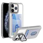 For iPhone 11 Pro Max Card Bag Holder Acrylic Hybrid TPU Phone Case(White) - 1