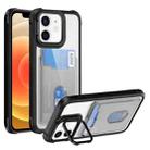 For iPhone 12 Card Bag Holder Acrylic Hybrid TPU Phone Case(Black) - 1