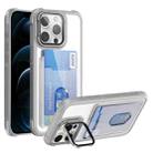 For iPhone 12 Pro Max Card Bag Holder Acrylic Hybrid TPU Phone Case(White) - 1