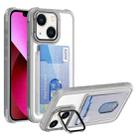 For iPhone 13 Card Bag Holder Acrylic Hybrid TPU Phone Case(White) - 1