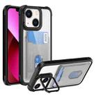 For iPhone 13 Card Bag Holder Acrylic Hybrid TPU Phone Case(Black) - 1