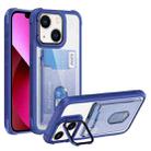 For iPhone 13 Card Bag Holder Acrylic Hybrid TPU Phone Case(Blue) - 1