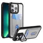 For iPhone 13 Pro Max Card Bag Holder Acrylic Hybrid TPU Phone Case(Black) - 1