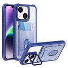 For iPhone 14 Card Bag Holder Acrylic Hybrid TPU Phone Case(Blue) - 1
