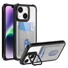 For iPhone 14 Plus Card Bag Holder Acrylic Hybrid TPU Phone Case(Black) - 1