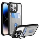 For iPhone 14 Pro Max Card Bag Holder Acrylic Hybrid TPU Phone Case(Black) - 1