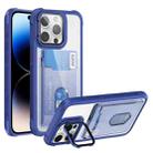 For iPhone 14 Pro Max Card Bag Holder Acrylic Hybrid TPU Phone Case(Blue) - 1