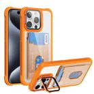 For iPhone 15 Pro Max Card Bag Holder Acrylic Hybrid TPU Phone Case(Orange) - 1