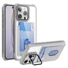 For iPhone 16 Pro Max Card Bag Holder Acrylic Hybrid TPU Phone Case(White) - 1