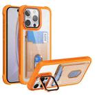 For iPhone 16 Pro Max Card Bag Holder Acrylic Hybrid TPU Phone Case(Orange) - 1