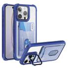 For iPhone 16 Pro Max Card Bag Holder Acrylic Hybrid TPU Phone Case(Blue) - 1