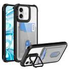 For iPhone 16 Plus Card Bag Holder Acrylic Hybrid TPU Phone Case(Black) - 1