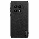 For OnePlus 13 Tree Bark Leather Shockproof Phone Case(Black) - 1