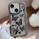 For iPhone 14 Wave Edge Butterfly TPU Hybrid PC Phone Case(Black) - 1