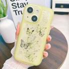 For iPhone 14 Wave Edge Butterfly TPU Hybrid PC Phone Case(Yellow) - 1