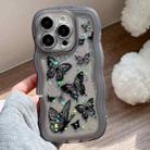 For iPhone 14 Pro Max Wave Edge Butterfly TPU Hybrid PC Phone Case(Black) - 1