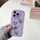 For iPhone 11 Wave Edge Butterfly TPU Hybrid PC Phone Case(Purple) - 1