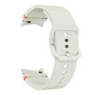 For Samsung Galaxy Watch FE 40mm Flat Sewing Design Silicone Watch Band(White) - 3