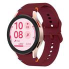 For Samsung Galaxy Watch FE 40mm Flat Sewing Design Silicone Watch Band(Wine Red) - 1