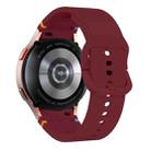 For Samsung Galaxy Watch FE 40mm Flat Sewing Design Silicone Watch Band(Wine Red) - 2