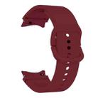 For Samsung Galaxy Watch FE 40mm Flat Sewing Design Silicone Watch Band(Wine Red) - 3