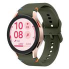For Samsung Galaxy Watch FE 40mm Flat Sewing Design Silicone Watch Band(Army Green) - 1