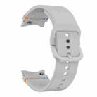 For Samsung Galaxy Watch FE 40mm Flat Sewing Design Silicone Watch Band(Light Gray) - 3
