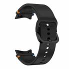 For Samsung Galaxy Watch 7 40mm Flat Sewing Design Silicone Watch Band(Black) - 3