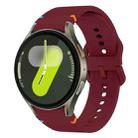 For Samsung Galaxy Watch 7 40mm Flat Sewing Design Silicone Watch Band(Wine Red) - 1