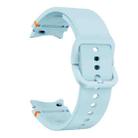 For Samsung Galaxy Watch 7 40mm Flat Sewing Design Silicone Watch Band(Light Blue) - 3