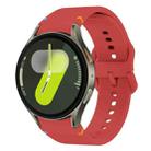 For Samsung Galaxy Watch 7 44mm Flat Sewing Design Silicone Watch Band(Red) - 1